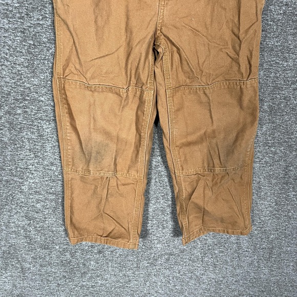 Carhartt Overalls Kids 6 Carhartt Brown Duck Canvas Double Knee Work Bib Youth - Picture 2 of 7